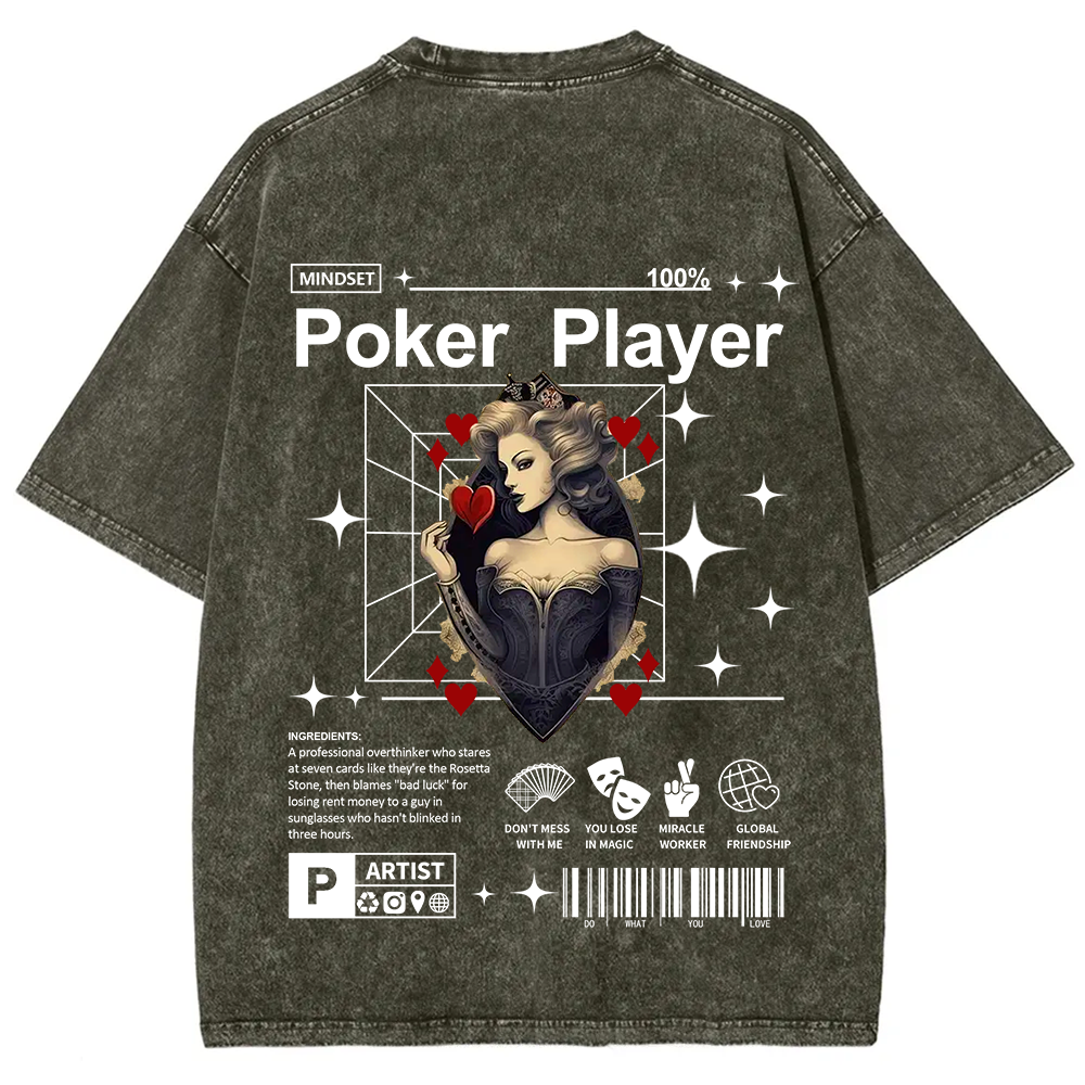 Poker Player Unisex Fit Washed T-Shirt