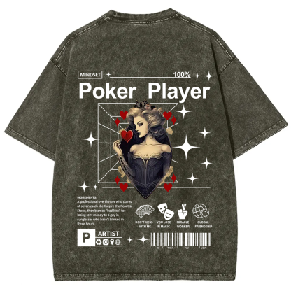 Poker Player Unisex Fit Washed T-Shirt