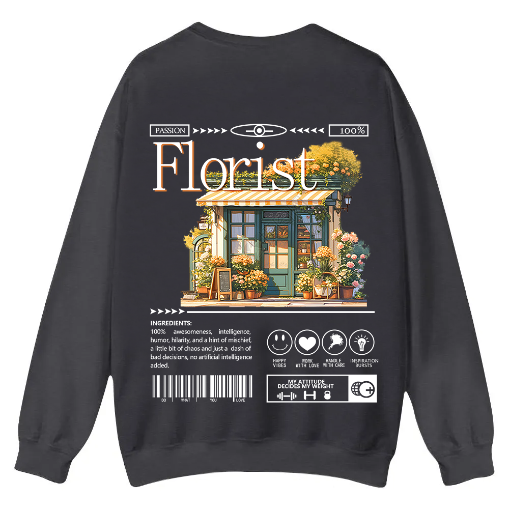 Florist Casual Crewneck Sweatshirt wearishow