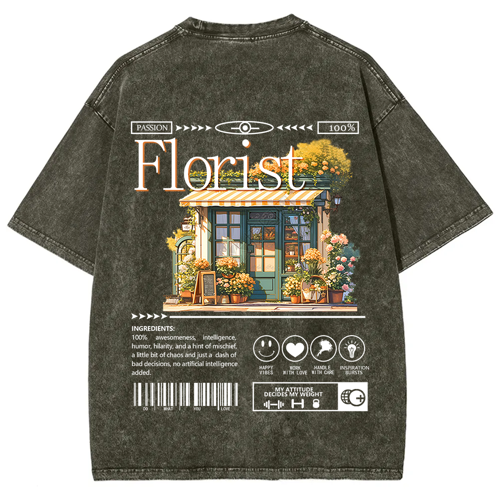 Florist Unisex Fit Washed T-Shirt