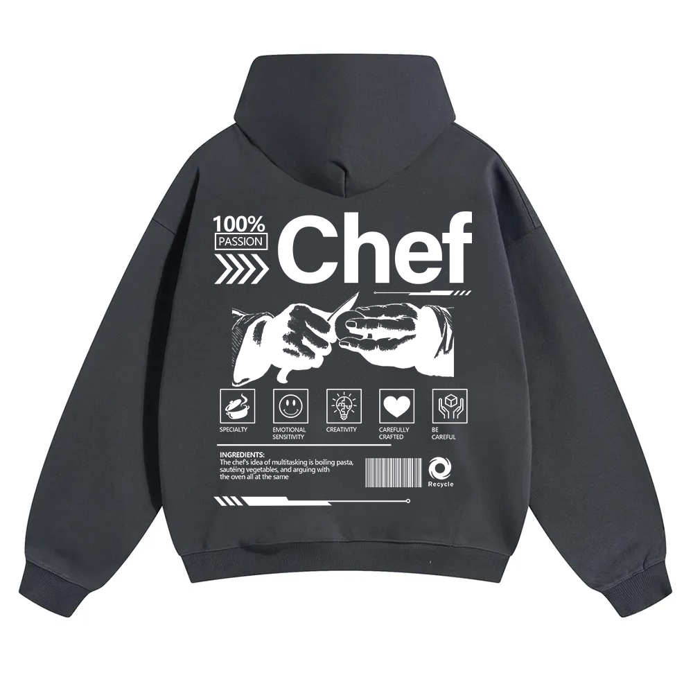 Chef Unisex Solid Color Hoodie wearishow