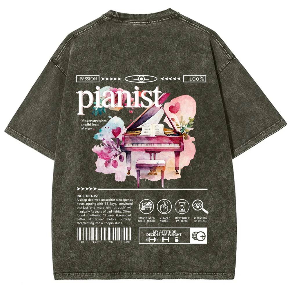 Pianist Unisex Fit Washed T-Shirt