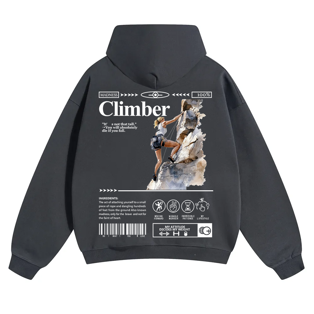 Climber Unisex Solid Color Hoodie wearishow