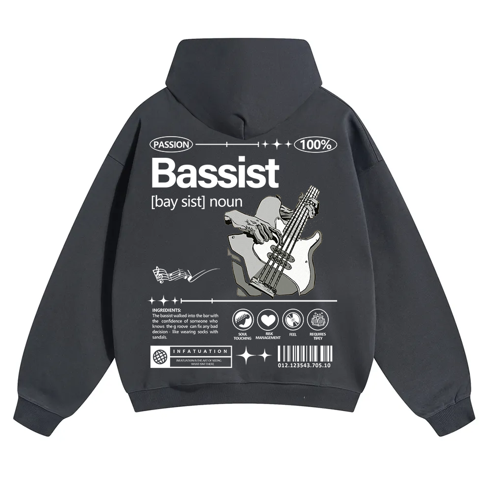Bassist Unisex Solid Color Hoodie wearishow