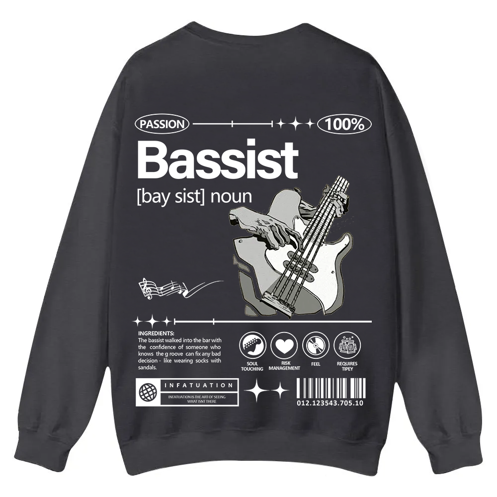 Bassist Casual Crewneck Sweatshirt wearishow