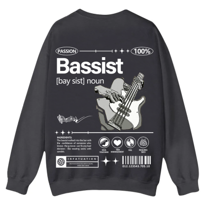 Bassist Casual Crewneck Sweatshirt wearishow