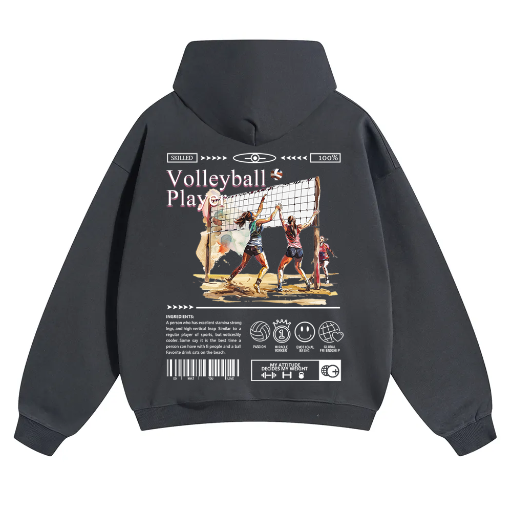 Volleyball Player Unisex Solid Color Hoodie wearishow