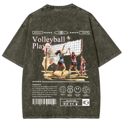 Volleyball Player Unisex Fit Washed T-Shirt