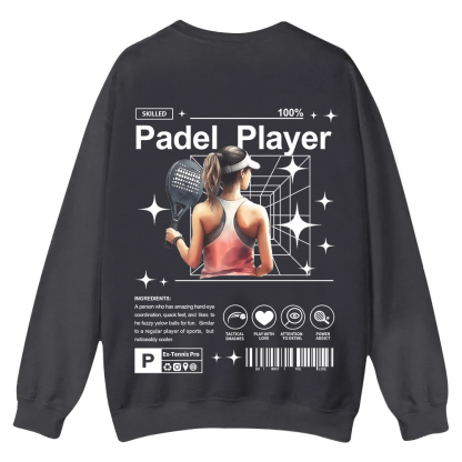 Padel Player Casual Crewneck Sweatshirt wearishow