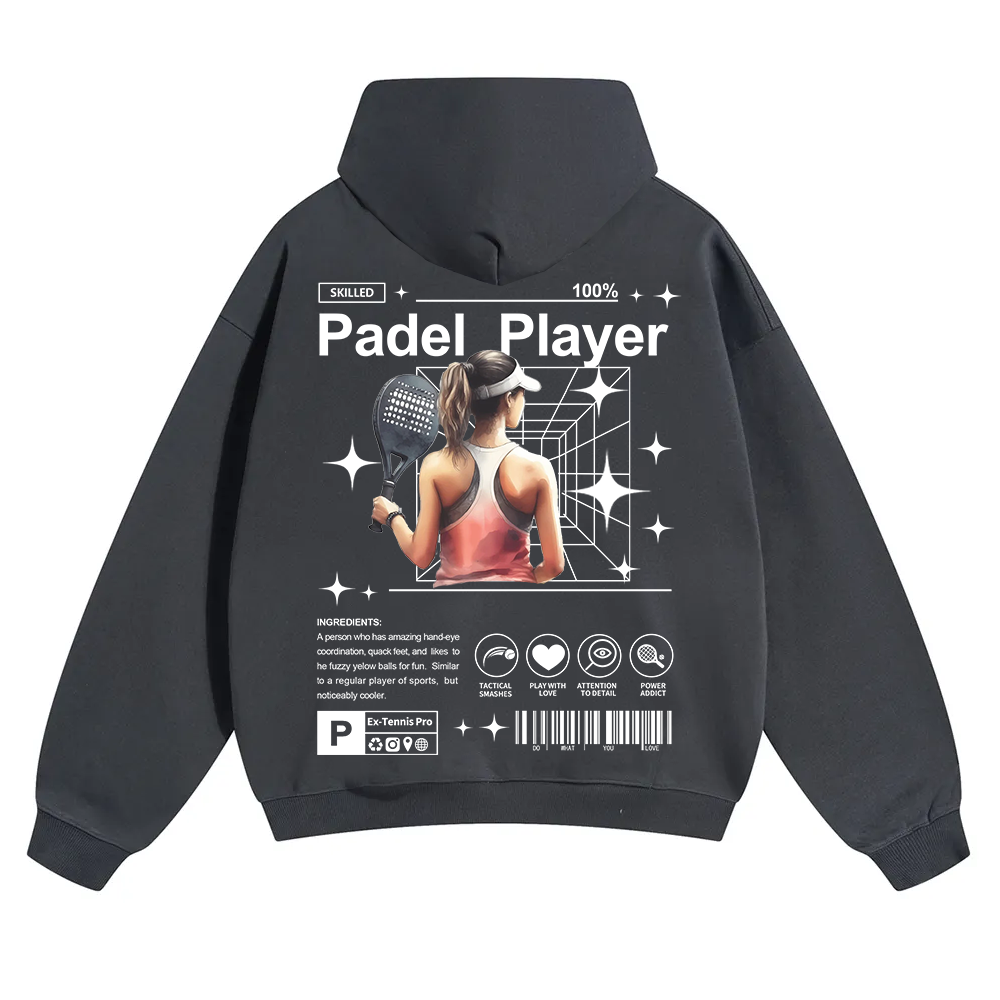 Padel Player Unisex Solid Color Hoodie wearishow