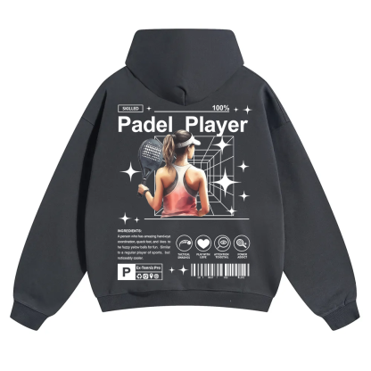 Padel Player Unisex Solid Color Hoodie wearishow