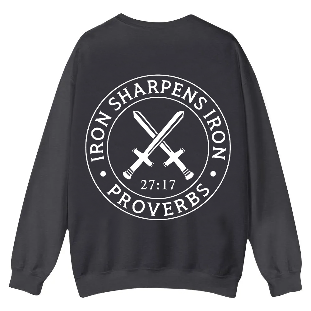 Iron Sharpens Iron PRVOERBS 27:17 Christian Casual Crewneck Sweatshirt wearishow