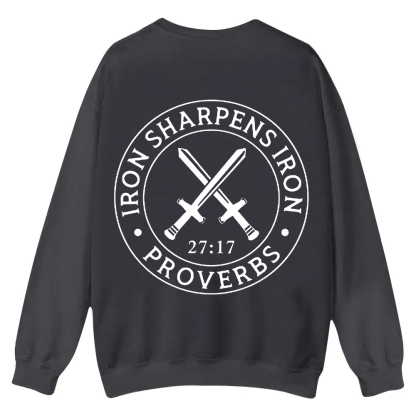 Iron Sharpens Iron PRVOERBS 27:17 Christian Casual Crewneck Sweatshirt wearishow