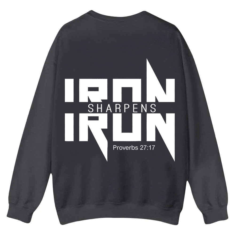 Iron Sharpens Iron Christian Casual Crewneck Sweatshirt wearishow