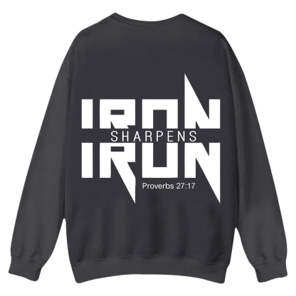 Iron Sharpens Iron Christian Casual Crewneck Sweatshirt wearishow