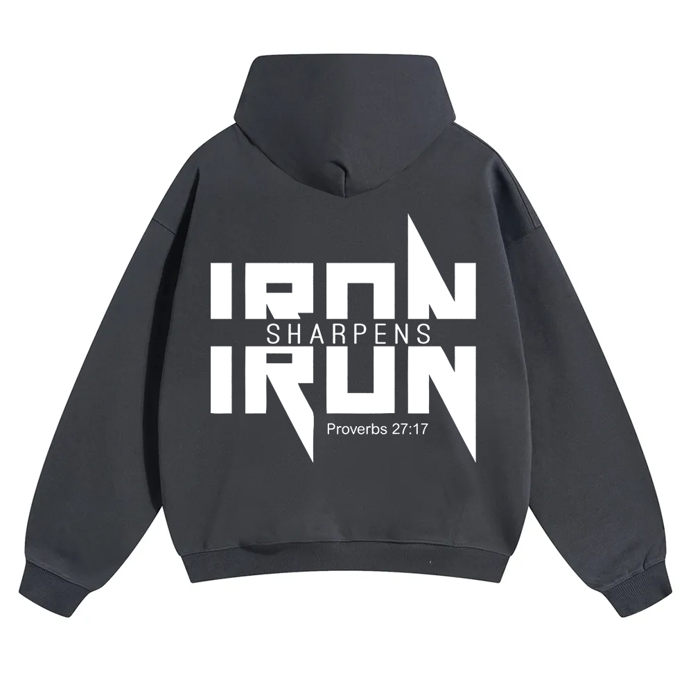 Iron Sharpens Iron Christian Unisex Solid Color Hoodie wearishow