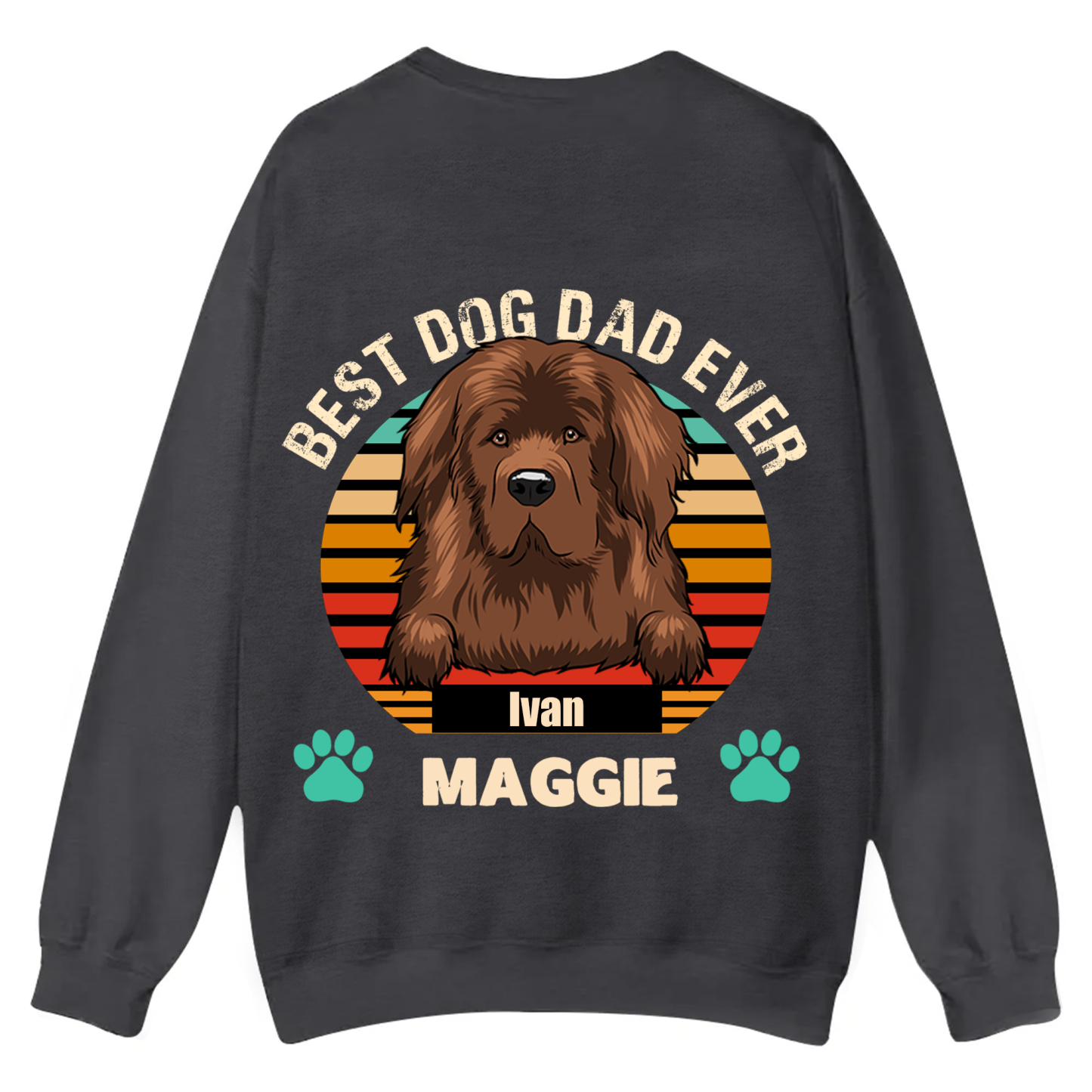 Best Dog Mom and Dad Ever - Personalized Custom Unisex Casual Crewneck Sweatshirt