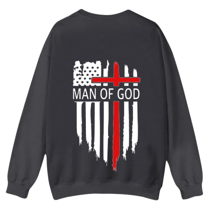 Man Of God Chrsitian Casual Crewneck Sweatshirt wearishow