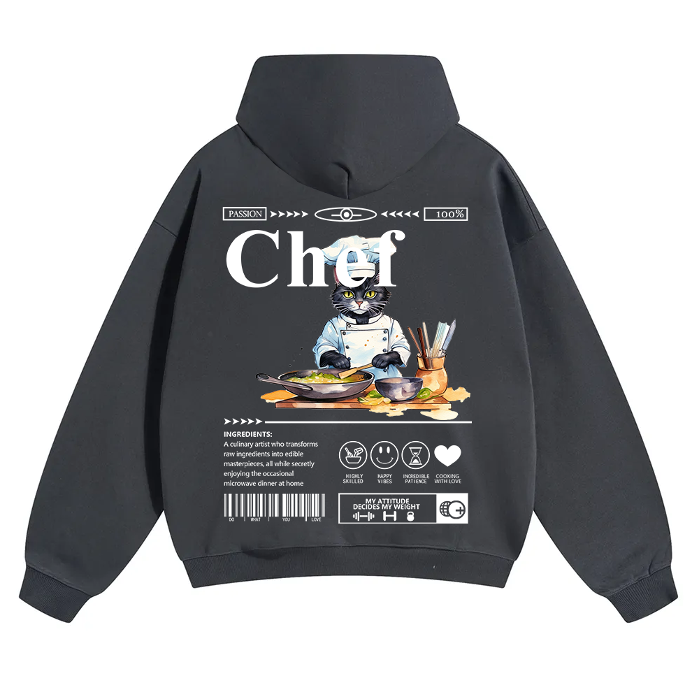 Chef Unisex Solid Color Hoodie wearishow