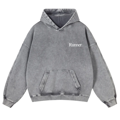 Runner Washed Hoodie wearishow
