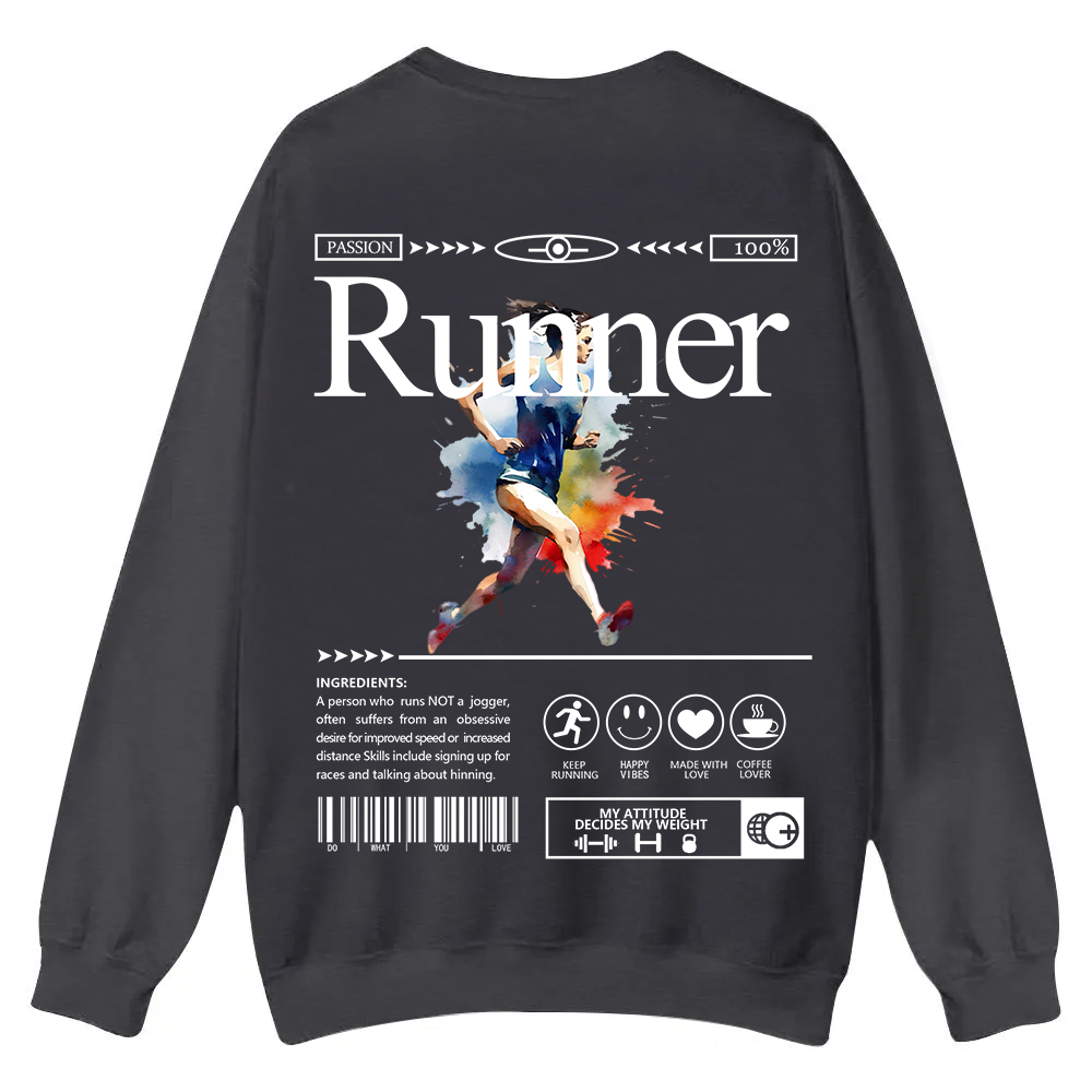 Runner Casual Crewneck Sweatshirt wearishow