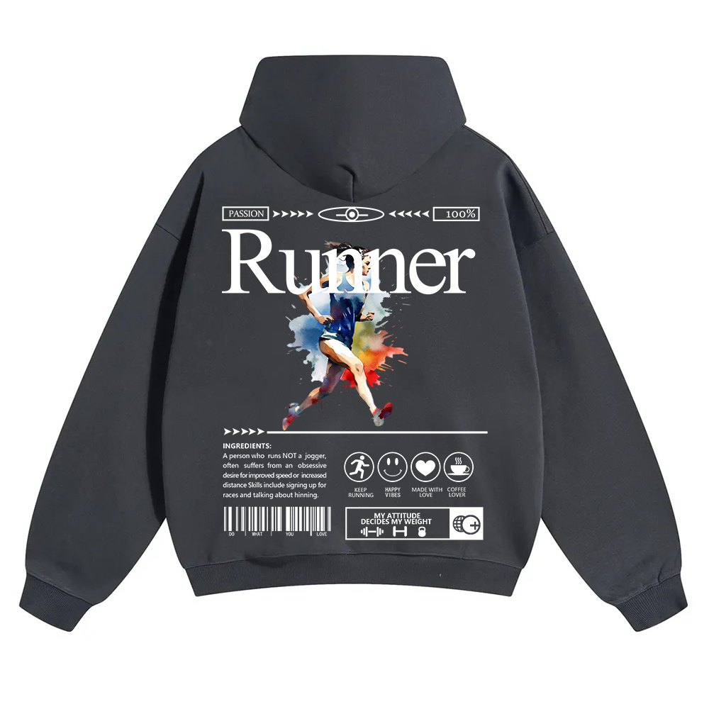 Runner Unisex Solid Color Hoodie wearishow