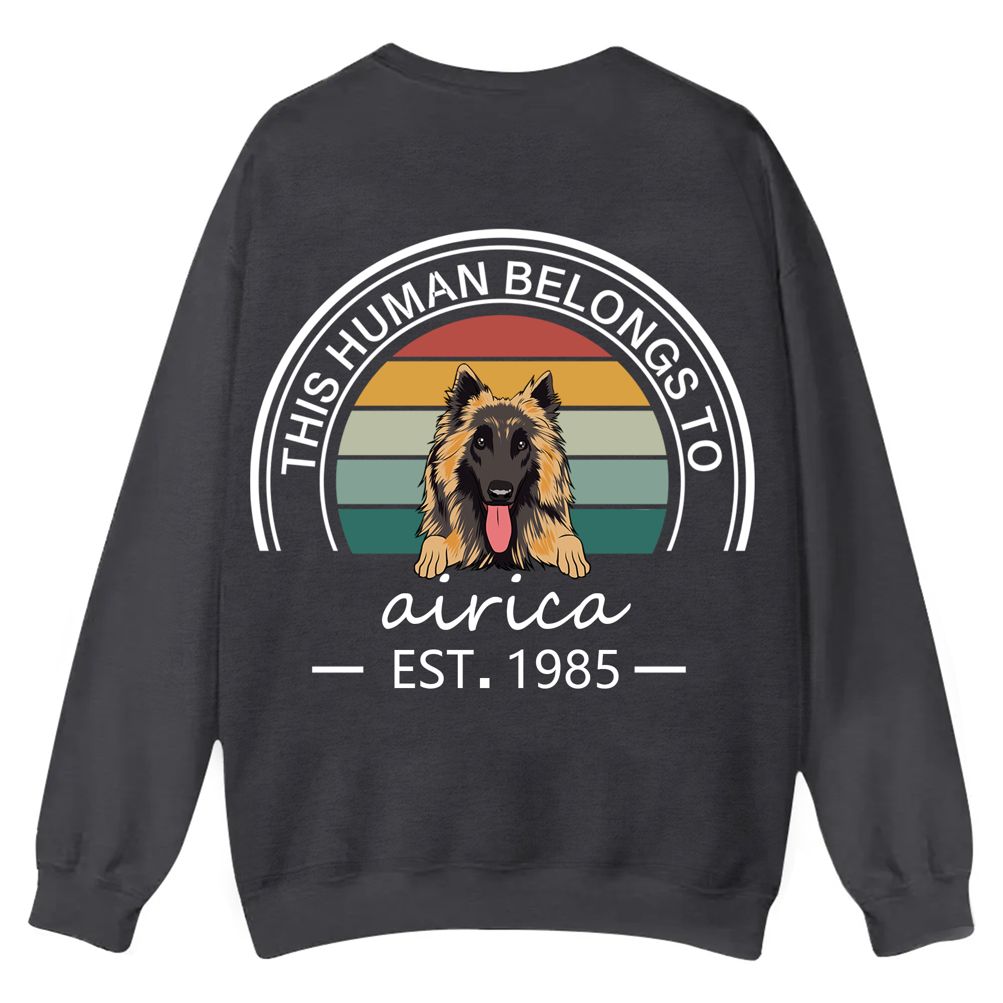 This Human Belongs To - Personalized Custom Unisex Casual Crewneck Sweatshirt