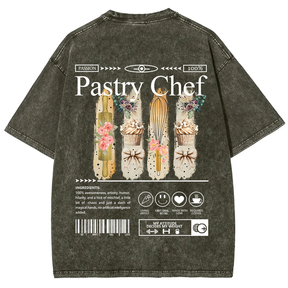 Pastry Chef Unisex Fit Washed T-Shirt