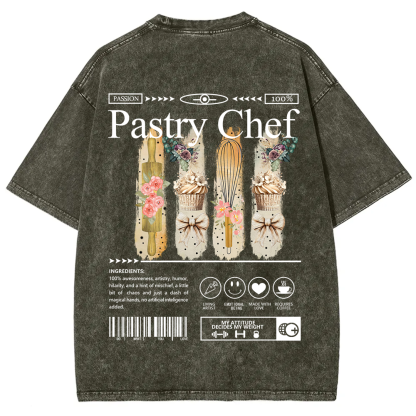 Pastry Chef Unisex Fit Washed T-Shirt