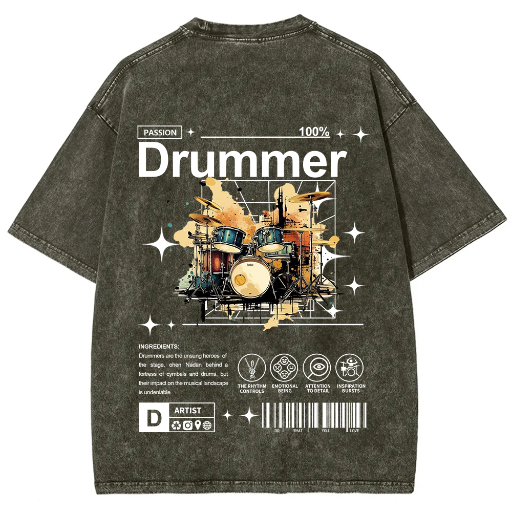 Drummer Unisex Fit Washed T-Shirt