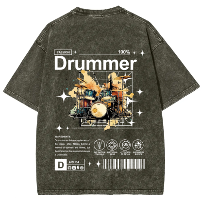 Drummer Unisex Fit Washed T-Shirt