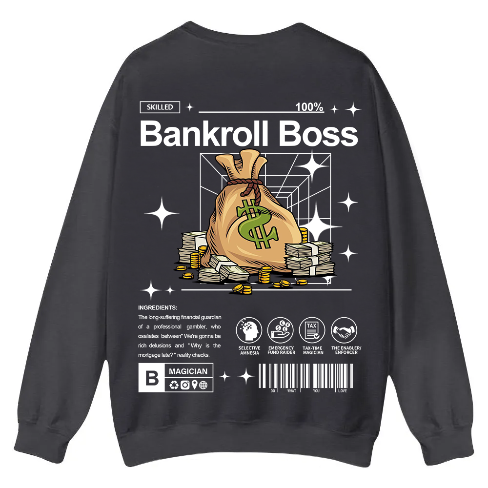 Bankroll Boss Casual Crewneck Sweatshirt wearishow