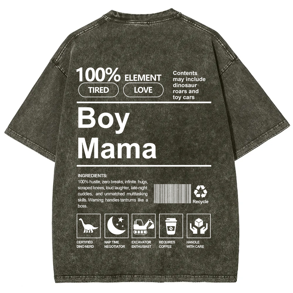 Boy Mama Unisex Fit Washed T-Shirt