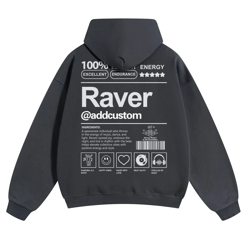 Addcustom Raver Solid Color Hoodie wearishow