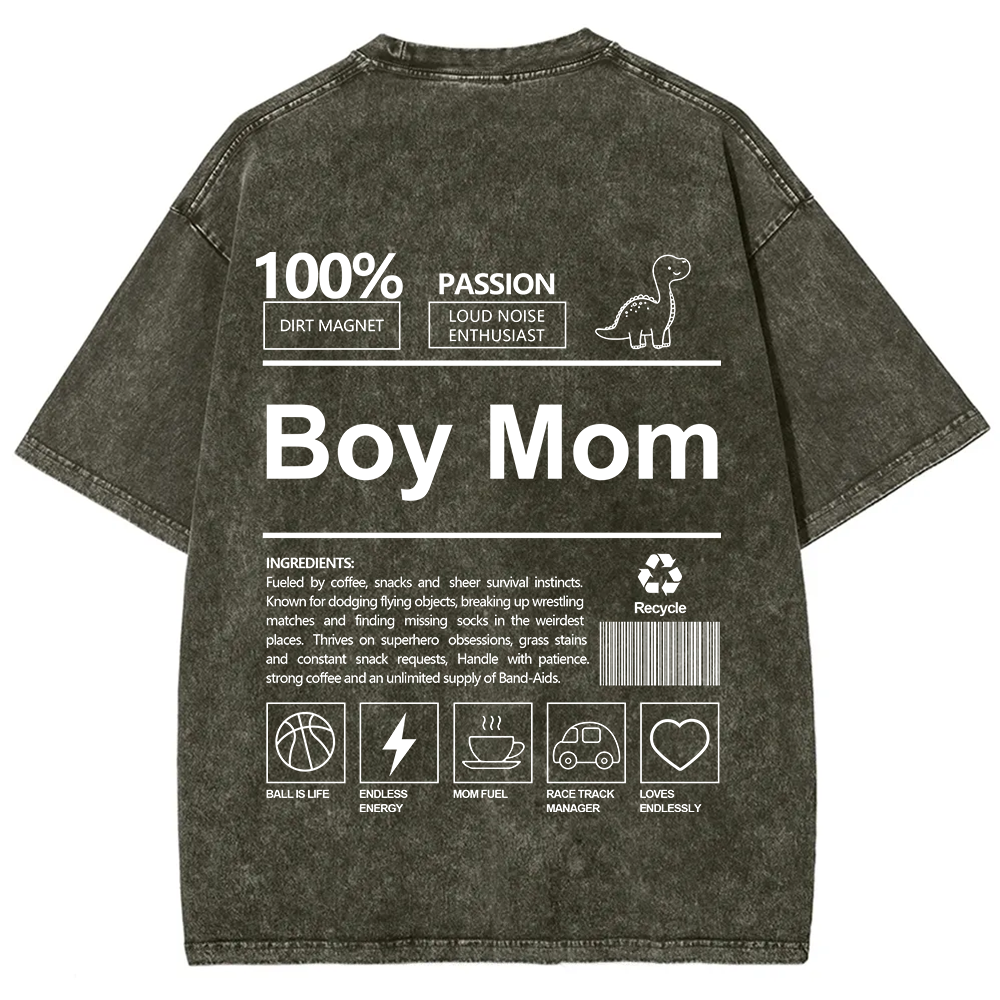 Boy Mom Unisex Fit Washed T-Shirt