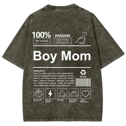 Boy Mom Unisex Fit Washed T-Shirt