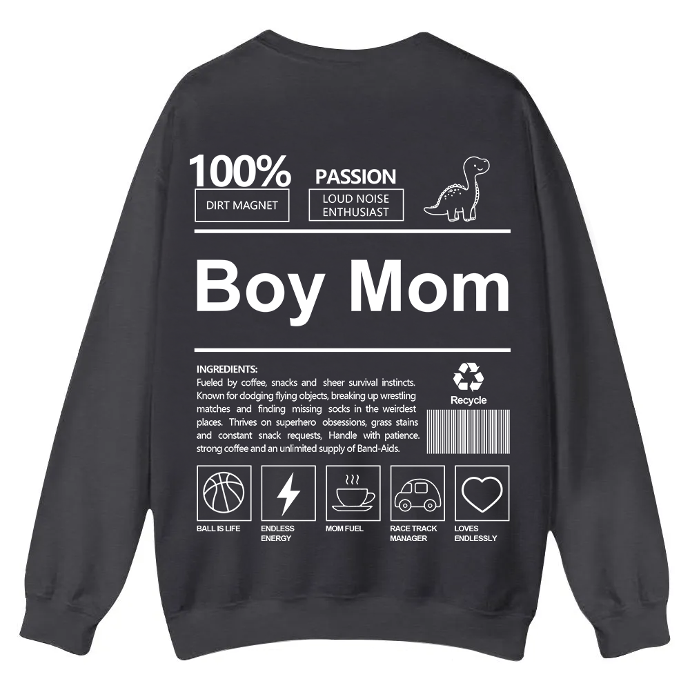 Boy Mom Casual Crewneck Sweatshirt wearishow