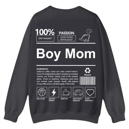 Boy Mom Casual Crewneck Sweatshirt wearishow