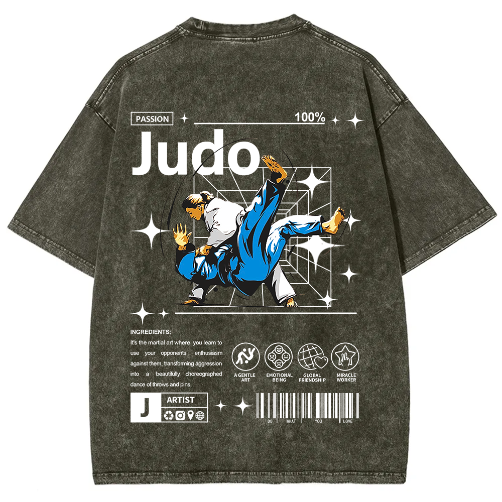 Judo Unisex Fit Washed T-Shirt