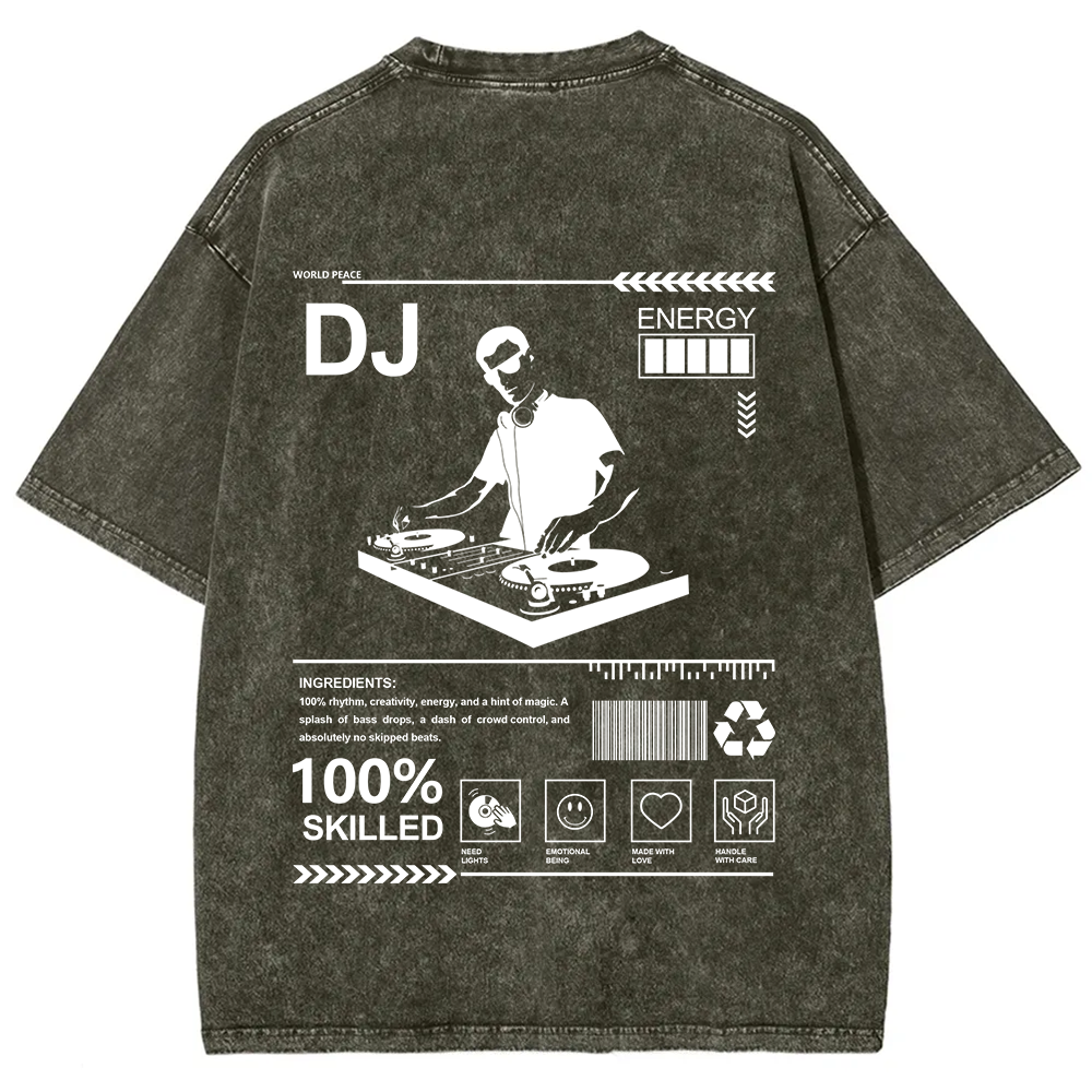 DJ Unisex Fit Washed T-Shirt
