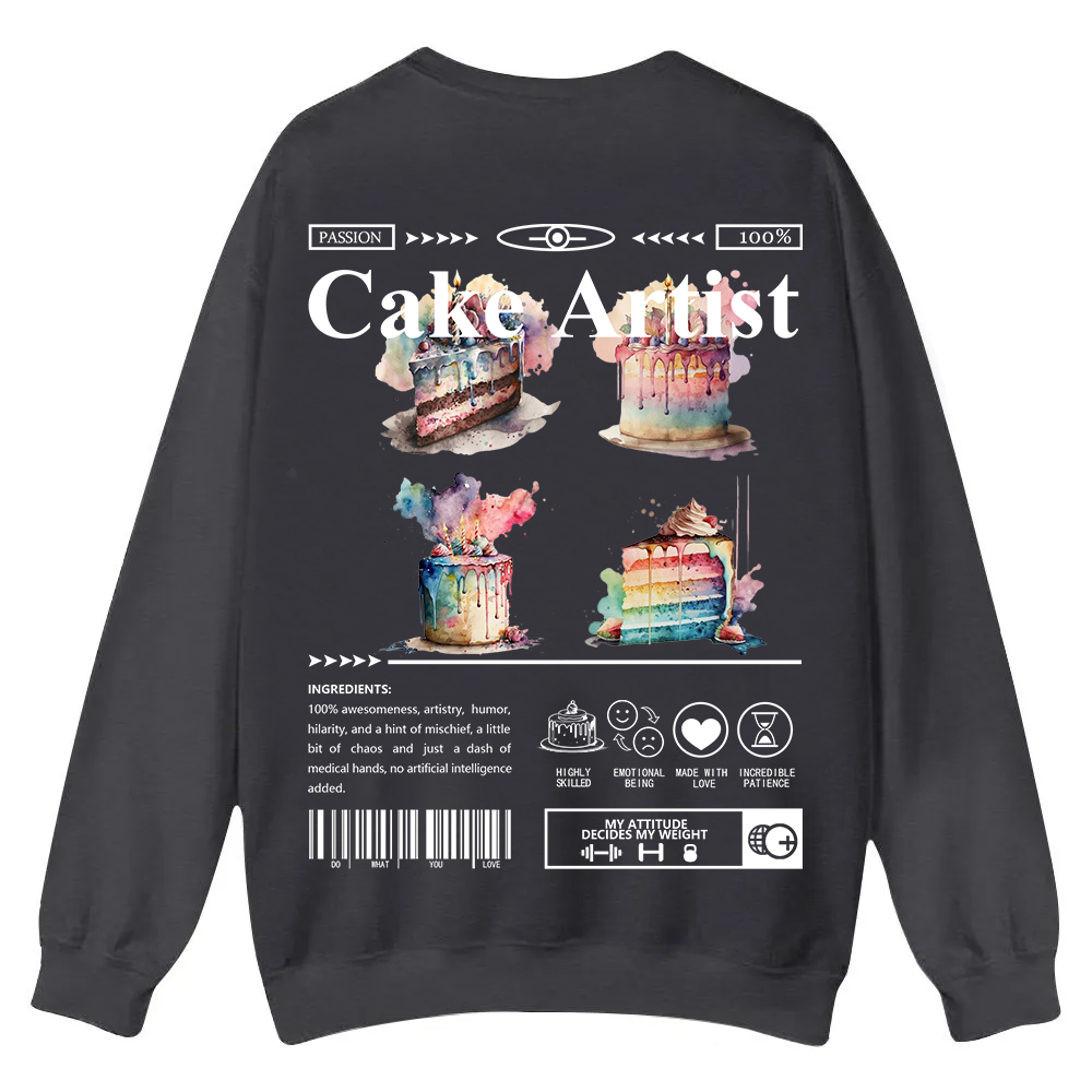 Cake Artist Casual Crewneck Sweatshirt wearishow