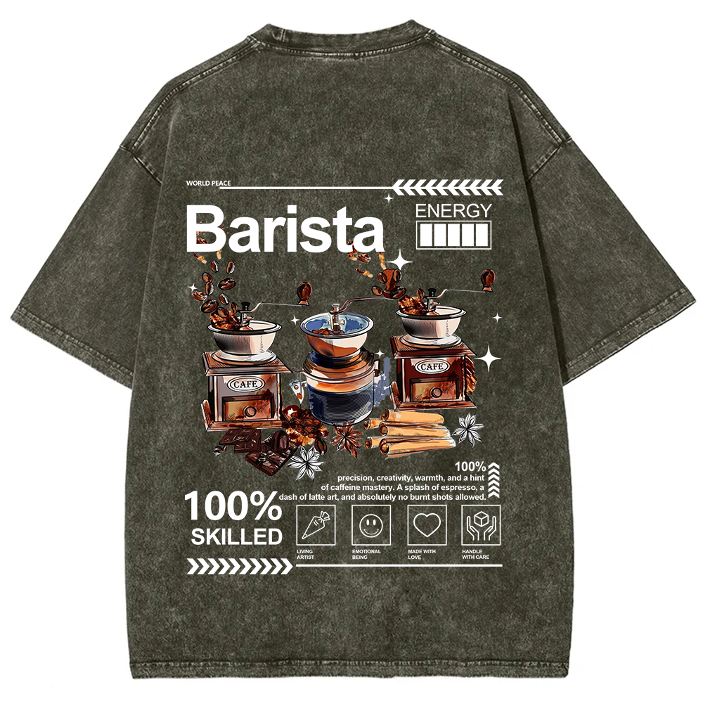 Barista Unisex Fit Washed T-Shirt