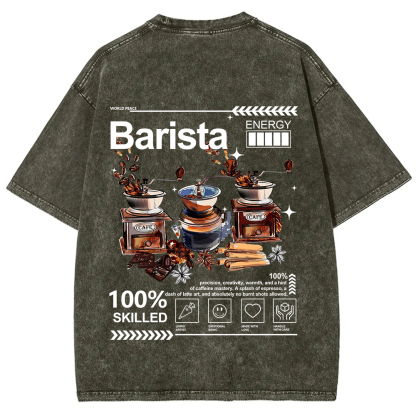 Barista Unisex Fit Washed T-Shirt