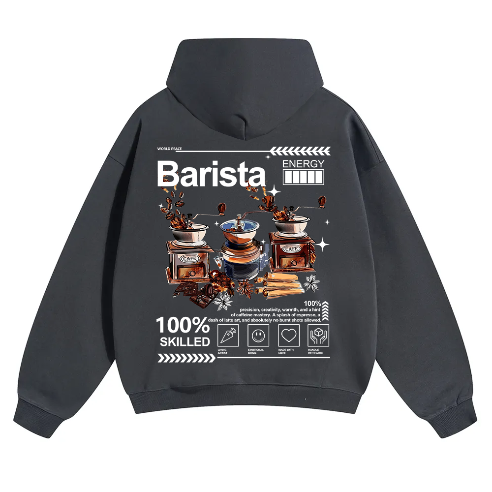Barista Unisex Solid Color Hoodie wearishow