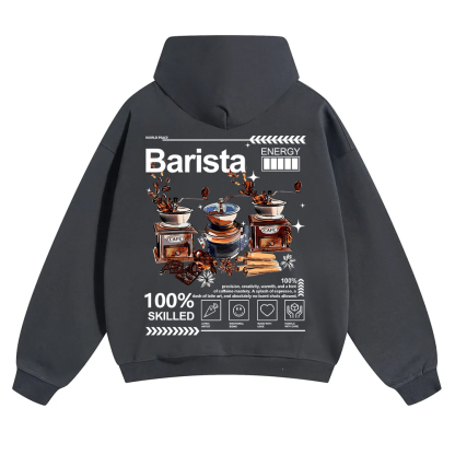 Barista Unisex Solid Color Hoodie wearishow