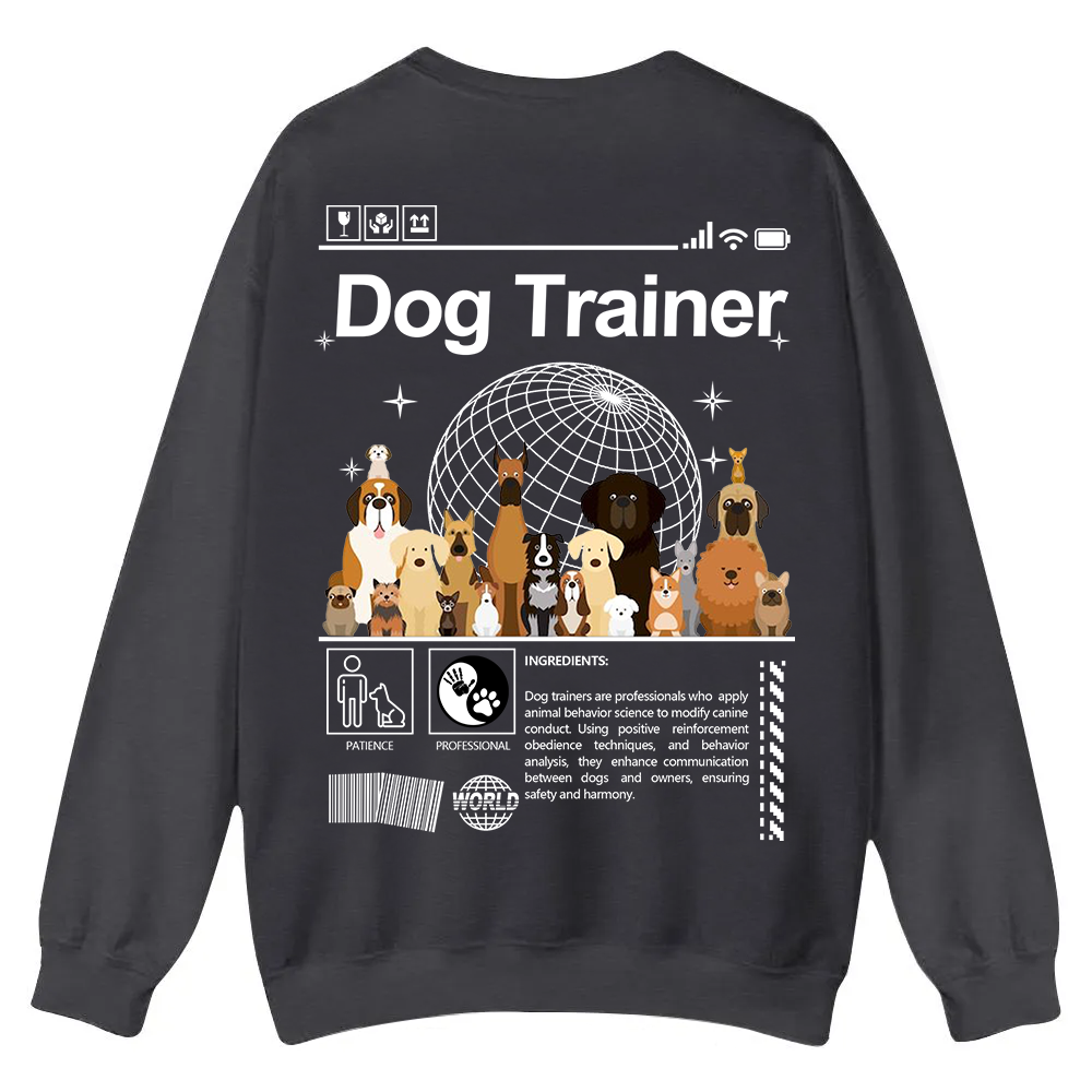 Dog Trainer Casual Crewneck Sweatshirt wearishow