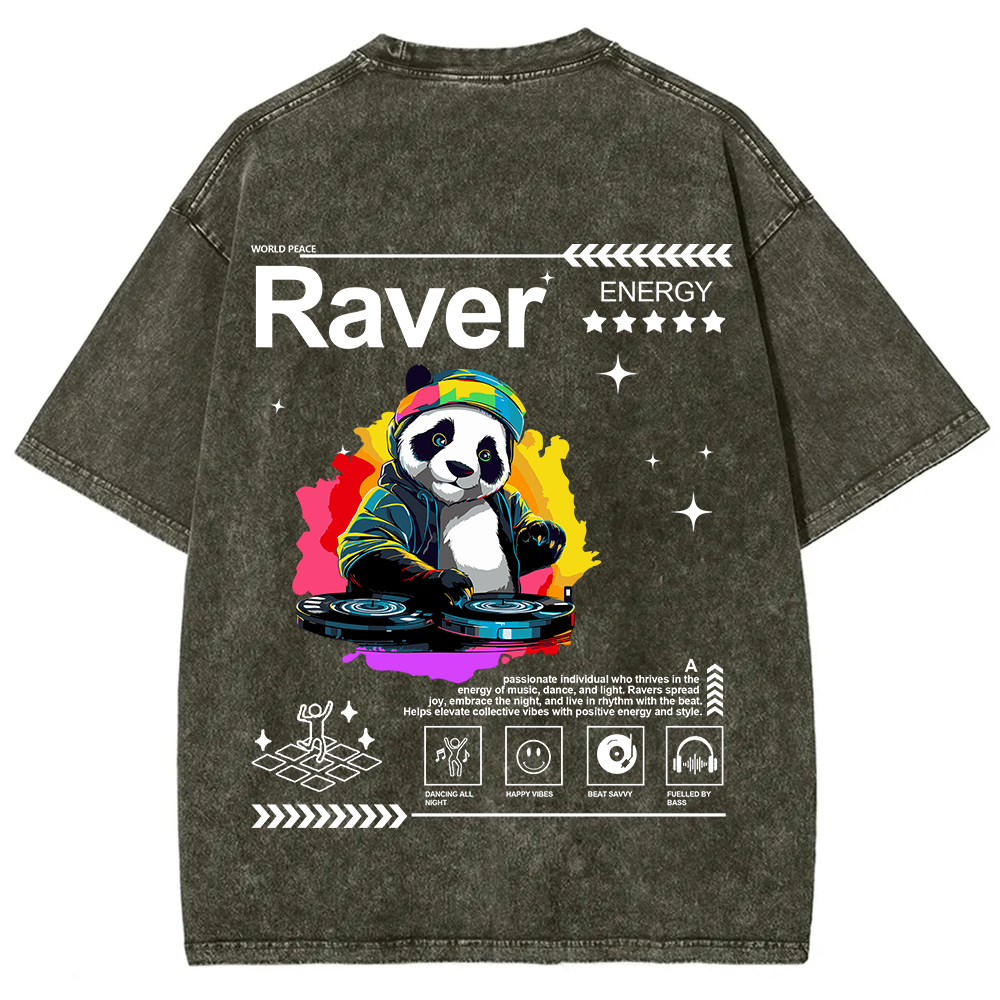 Raver Unisex Fit Washed T-Shirt