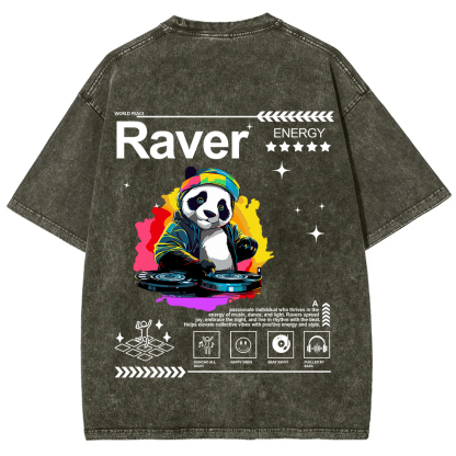 Raver Unisex Fit Washed T-Shirt