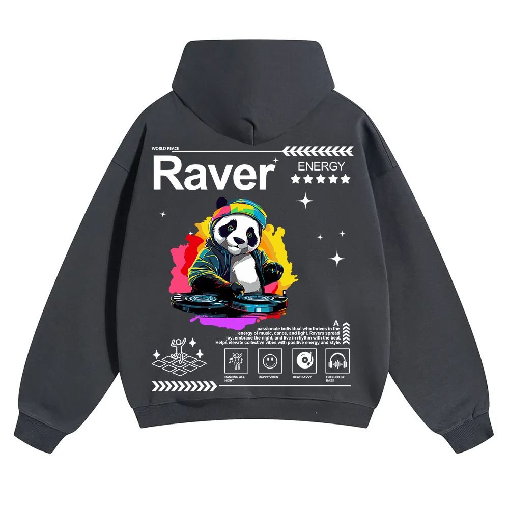 Raver Unisex Solid Color Hoodie wearishow