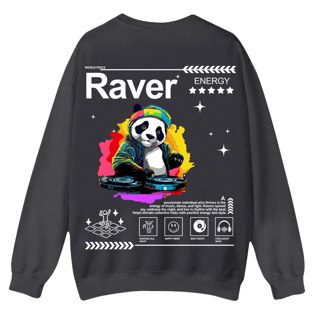 Raver Casual Crewneck Sweatshirt wearishow